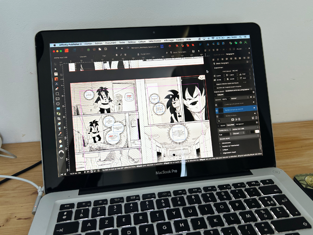 Une photo du maquettage en cours du tome 3.